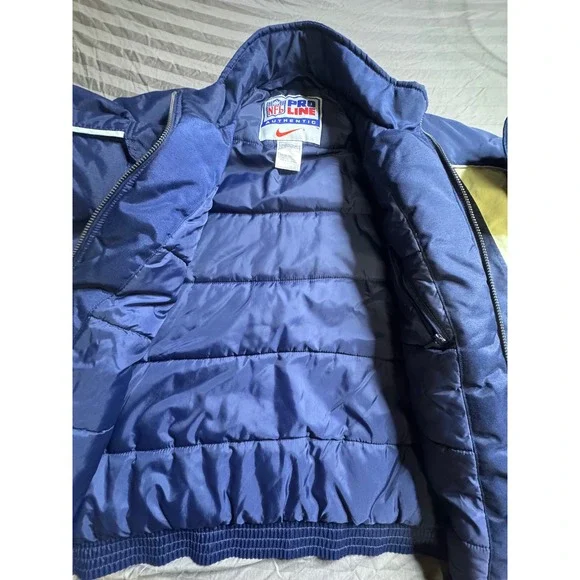 Vintage Nike NFL Pro Line Dallas Cowboys Puffer Jacket Navy Blue XL H60106 TMS - Picture 7 of 11